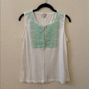 JCrew Factory embroidered tank medium